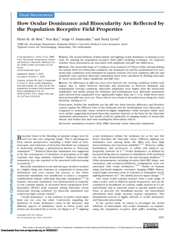 How Ocular Dominance and Binocularity Are Reflected by the Population Receptive Field Properties