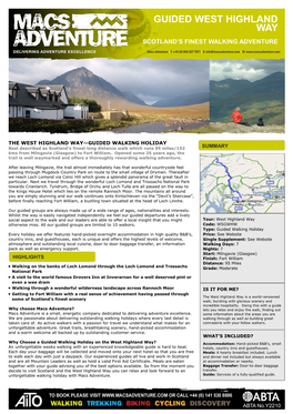 Guided West Highland Way Scotland’S Finest Walking Adventure