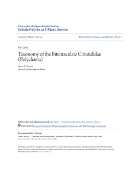 Taxonomy of the Bitentaculate Cirratulidae (Polychaeta) Stacy A