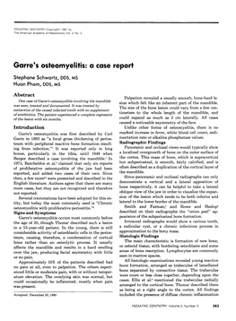 Garre's Osteomyelitis: a Case Report