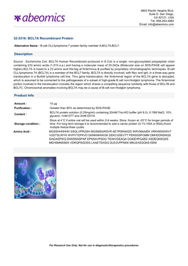 32-3316: BCL7A Recombinant Protein Description