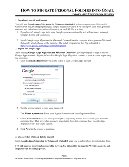 How to Migrate Personal Folders Into Gmail Information Technology Services