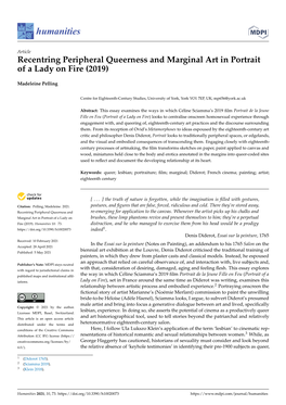 Recentring Peripheral Queerness and Marginal Art in Portrait of a Lady on Fire (2019)