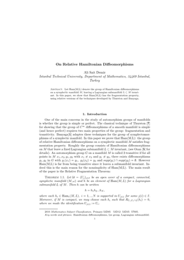 On Relative Hamiltonian Diffeomorphisms 3