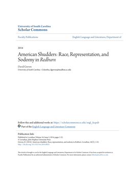 Race, Representation, and Sodomy in <I>Redburn</I>