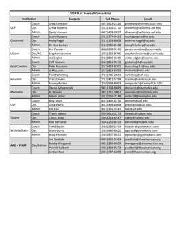 Contacts Cell Phone Email Coach Greg Lovelady (407) 619-2526 Glovelady@Athletics.Ucf.Edu UCF Ops Drew Roberts (513) 305-1770 Droberts@Athletics.Ucf.Edu Admin