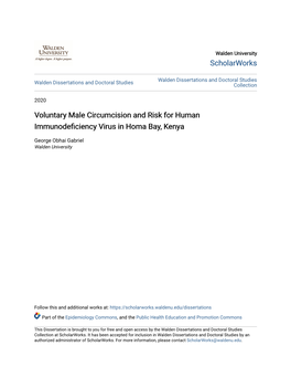 Voluntary Male Circumcision and Risk for Human Immunodeficiency Virus in Homa Bay, Kenya