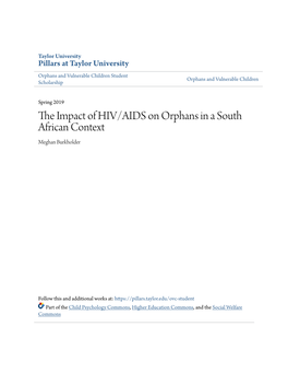 The Impact of HIV/AIDS on Orphans in a South African Context 1