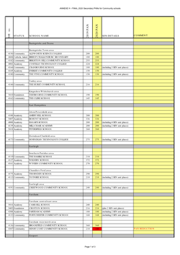 ANNEXE H - FINAL 2020 Secondary Pans for Community Schools