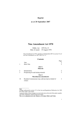 Niue Amendment Act 1970