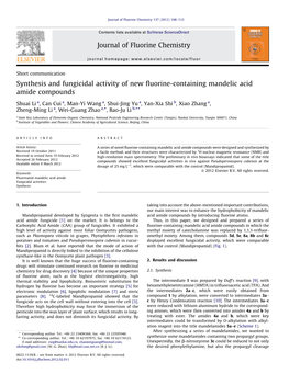 Synthesis and Fungicidal Activity of New Fluorine-Containing Mandelic