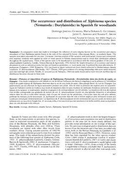 Nematoda : Dorylaimida) in Spanish Fir Woodlands