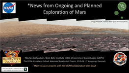 *News from Ongoing and Planned Exploration of Mars