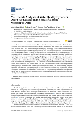 Multivariate Analyses of Water Quality Dynamics Over Four Decades in the Barataria Basin, Mississippi Delta