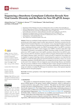 Sequencing a Strawberry Germplasm Collection Reveals New Viral Genetic Diversity and the Basis for New RT-Qpcr Assays