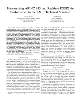 Harmonizing ARINC 653 and Realtime POSIX for Conformance to the FACE Technical Standard