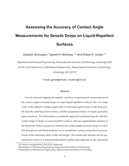 Assessing the Accuracy of Contact Angle Measurements for Sessile