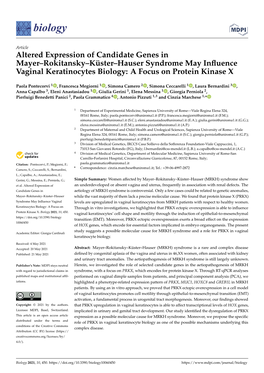 Altered Expression of Candidate Genes in Mayer–Rokitansky–Küster–Hauser Syndrome May Inﬂuence Vaginal Keratinocytes Biology: a Focus on Protein Kinase X