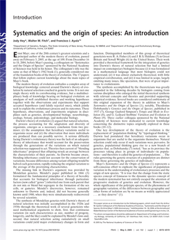 Systematics and the Origin of Species: an Introduction