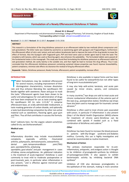 Formulation of a Newly Effervescent Diclofenac K Tablets