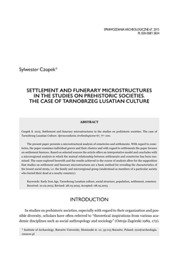 Settlement and Funerary Microstructures in the Studies on Prehistoric Societies