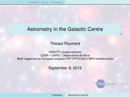 Micro-Arcsecond Astrometry of the Galactic Center (Th. Paumard)