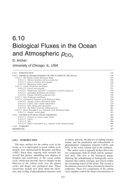 6.10 Biological Fluxes in the Ocean and Atmospheric Pco2