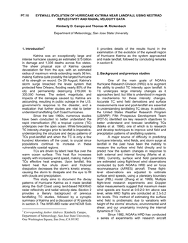 1. Introduction1 Katrina Was an Exceptionally Large and Intense Hurricane Causing an Estimated $75 Billion in Damage and 1,336 D