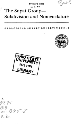 The Supai Group Subdivision and Nomenclature