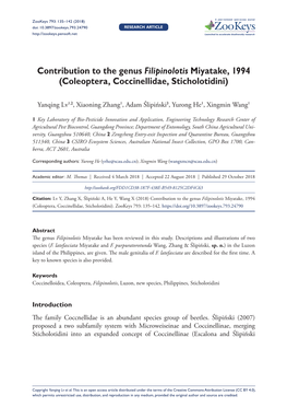 Contribution to the Genus Filipinolotis Miyatake, 1994 (Coleoptera, Coccinellidae, Sticholotidini)