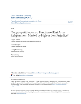 Outgroup Attitudes As a Function of East Asian