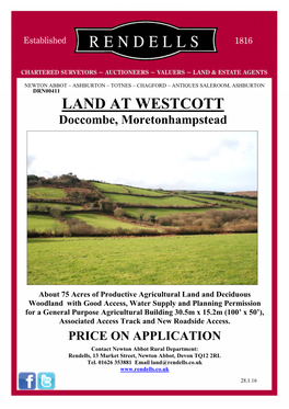 LAND at WESTCOTT Doccombe, Moretonhampstead