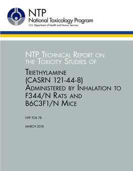 Triethylamine (Casrn 121-44-8) Administered by Inhalation to F344/N Rats and B6c3f1/N Mice