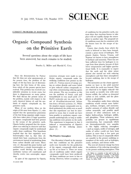 Organic Compound Synthesis on the Primitive Earth