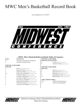 MWC Men's Basketball Record Book