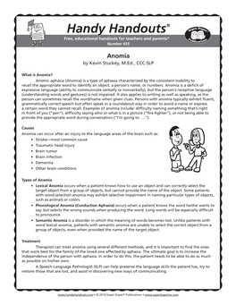 Anomia Handout