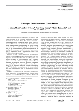 Photolysis Crosssection of Ozone Dimer