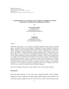 A Comparative Analysis of 24X7 National News Channel and Bengali