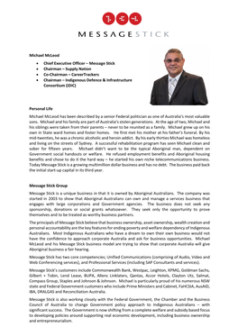 Michael Mcleod • Chief Executive Officer – Message Stick • Chairman