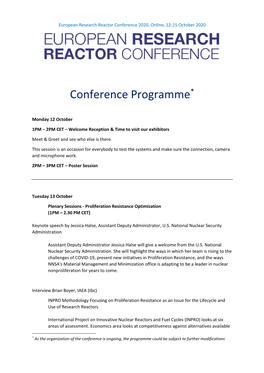 Conference Programme*