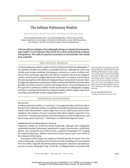 030619 the Solitary Pulmonary Nodule