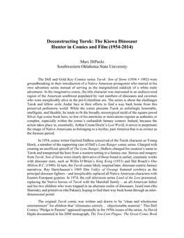 Deconstructing Turok: the Kiowa Dinosaur Hunter in Comics and Film (1954-2014)