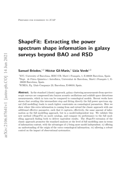 Shapefit: Extracting the Power Spectrum Shape Information in Galaxy Surveys Beyond BAO and RSD