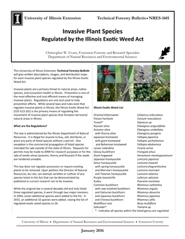 Invasive Plant Species Regulated by the Illinois Exotic Weed Act