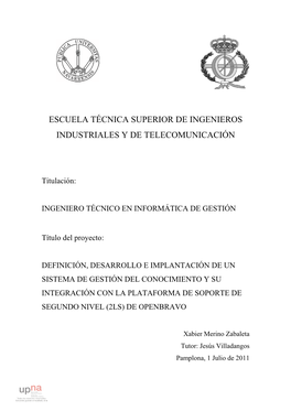 Escuela Técnica Superior De Ingenieros Industriales Y De Telecomunicación