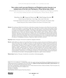 Non-Volant Small Mammals (Rodentia and Didelphimorphia)