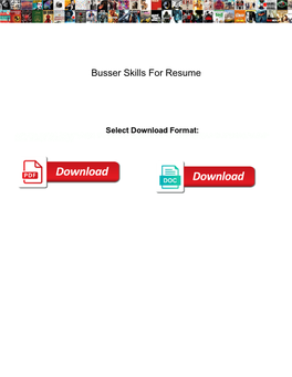 Busser Skills for Resume