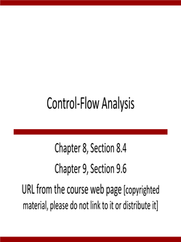 Control-Flow Analysis