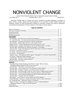 NONVIOLENT CHANGE Journal of the Research/Action Team on Nonviolent Large Systems Change Vol