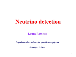 Neutrino Detection